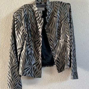 Dressbarn Black Gold Glitter Blazer Jacket